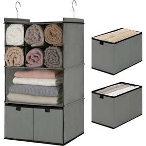 image:imageGRANNY SAYS 3Shelf Hanging Closet Organizer and Storage Collapsible Hanging Closet Shelves Hanging Organizer for Closet amp RV Gray 29  H X 12 W X 12 D 1Pack4shelf Drawers Grey