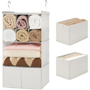 image:imageGRANNY SAYS 3Shelf Hanging Closet Organizer and Storage Collapsible Hanging Closet Shelves Hanging Organizer for Closet amp RV Gray 29  H X 12 W X 12 D 1Pack4shelf Drawers Beige