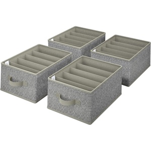 image:imageGRANNY SAYS 5Grid Drawer Organizer Storage Bins for TShirts Pants Sweaters amp Scarves  Black Clothes Storage amp Divider Sets 4PackAsh Gray
