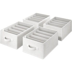 image:imageGRANNY SAYS 5Grid Drawer Organizer Storage Bins for TShirts Pants Sweaters amp Scarves  Black Clothes Storage amp Divider Sets 4PackBeige