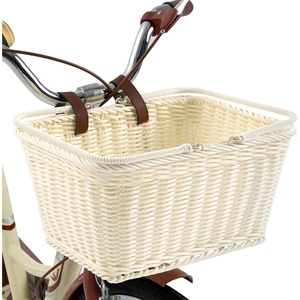 image:imageGRANNY SAYS Bike Basket Wicker Basket for Bike HandWoven Bicycle Basket Detachable Wicker Front Handlebar Bike BasketCreamy White