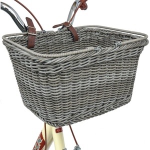 image:imageGRANNY SAYS Bike Basket Wicker Basket for Bike HandWoven Bicycle Basket Detachable Wicker Front Handlebar Bike BasketGray