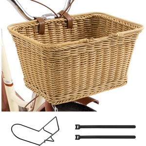 image:imageGRANNY SAYS Bike Basket Wicker Basket for Bike HandWoven Bicycle Basket Detachable Wicker Front Handlebar Bike BasketNatural with ACCES