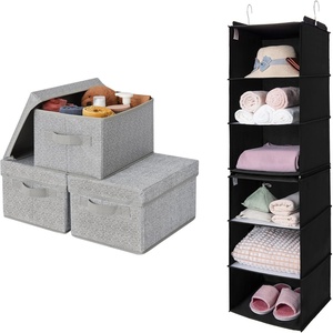 image:imageGRANNY SAYS Bundle of 3Pack Storage Bins with Handles amp 1Pack Hanging Storage Shelves