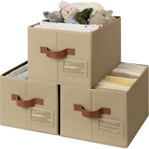 image:imageGRANNY SAYS Closet Storage Bins Storage Baskets for Closet Fabric Bins for Clothes Closet Organizer Bins Gray Medium 3PackBrown