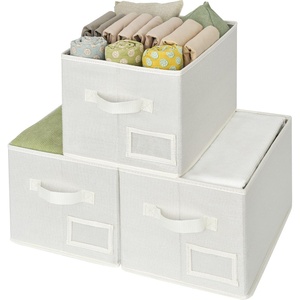 image:imageGRANNY SAYS Closet Storage Bins Storage Baskets for Closet Fabric Bins for Clothes Closet Organizer Bins Gray Medium 3PackPearl White