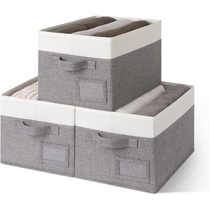 image:imageGRANNY SAYS Closet Storage Bins Storage Baskets for Closet Fabric Bins for Clothes Closet Organizer Bins Gray Medium 3PackWhiteGray