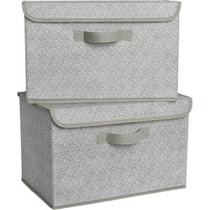 image:imageGRANNY SAYS Closet Storage Bins Storage Boxes with Lids Clothes Organizing Bins Lidded Baskets for Toys Clothing Gray Extra Large 2PackAsh Gray