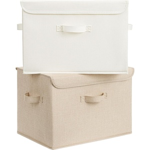 image:imageGRANNY SAYS Closet Storage Bins Storage Boxes with Lids Clothes Organizing Bins Lidded Baskets for Toys Clothing Gray Extra Large 2PackIvory WhiteKhaki