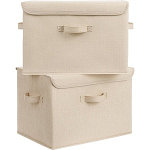 image:imageGRANNY SAYS Closet Storage Bins Storage Boxes with Lids Clothes Organizing Bins Lidded Baskets for Toys Clothing Gray Extra Large 2PackKhaki