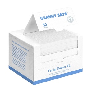 image:imageGRANNY SAYS Disposable Face Towel Face Towelettes Disposable Biobased 50 Count Extra Thick Soft Face Towels Clean Skin Towels for Remove Makeup Facial Cleansing Nursing Travel 1012