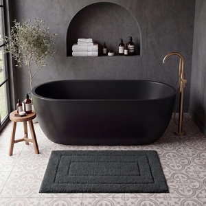 image:imageGRANNY SAYS Gray Bathroom Rugs Bath Mats for Bathroom NonSlip Super Soft and Water Absorbent Microfiber Bath Rugs Machine Wash Dry Bath Rugs for Floor Tub and Shower 16 x 24Charcoal Gray