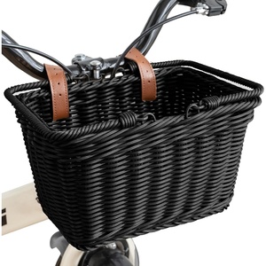 image:imageGRANNY SAYS Kids Bike Basket Front Bicycle Bike Baskets for Kids Small Wicker Bike Basket for Boys and Girls Small Wicker Basket for Bike 1PackBlack