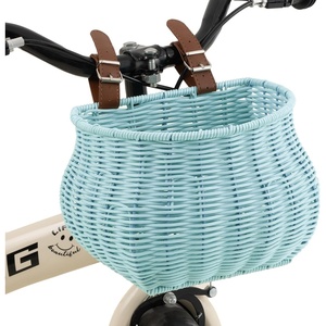 image:imageGRANNY SAYS Kids Bike Basket Front Bicycle Bike Baskets for Kids Small Wicker Bike Basket for Boys and Girls Small Wicker Basket for Bike 1PackLight BlueBellShaped