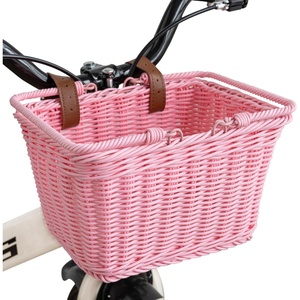image:imageGRANNY SAYS Kids Bike Basket Front Bicycle Bike Baskets for Kids Small Wicker Bike Basket for Boys and Girls Small Wicker Basket for Bike 1PackPink