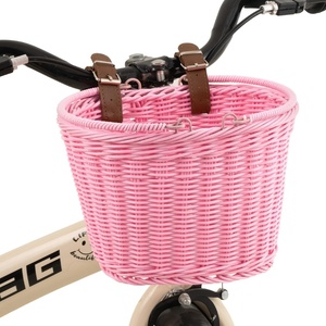 image:imageGRANNY SAYS Kids Bike Basket Front Bicycle Bike Baskets for Kids Small Wicker Bike Basket for Boys and Girls Small Wicker Basket for Bike 1PackPinkOval