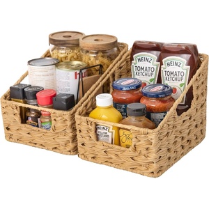 image:imageGRANNY SAYS Wicker Storage Baskets Waterproof Wicker Basket with Handles Trapezoid Woven Storage Bins for Organizing Decorative Basket Brown 2PackNatural