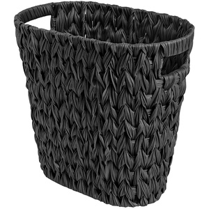 image:imageGRANNY SAYS Wicker Trash Can Waterproof Bathroom Trash Can Wicker Waste Basket for Bathroom Decorative Boho Waste Basket for Bedroom Office 15 Liters4 GallonsBlack