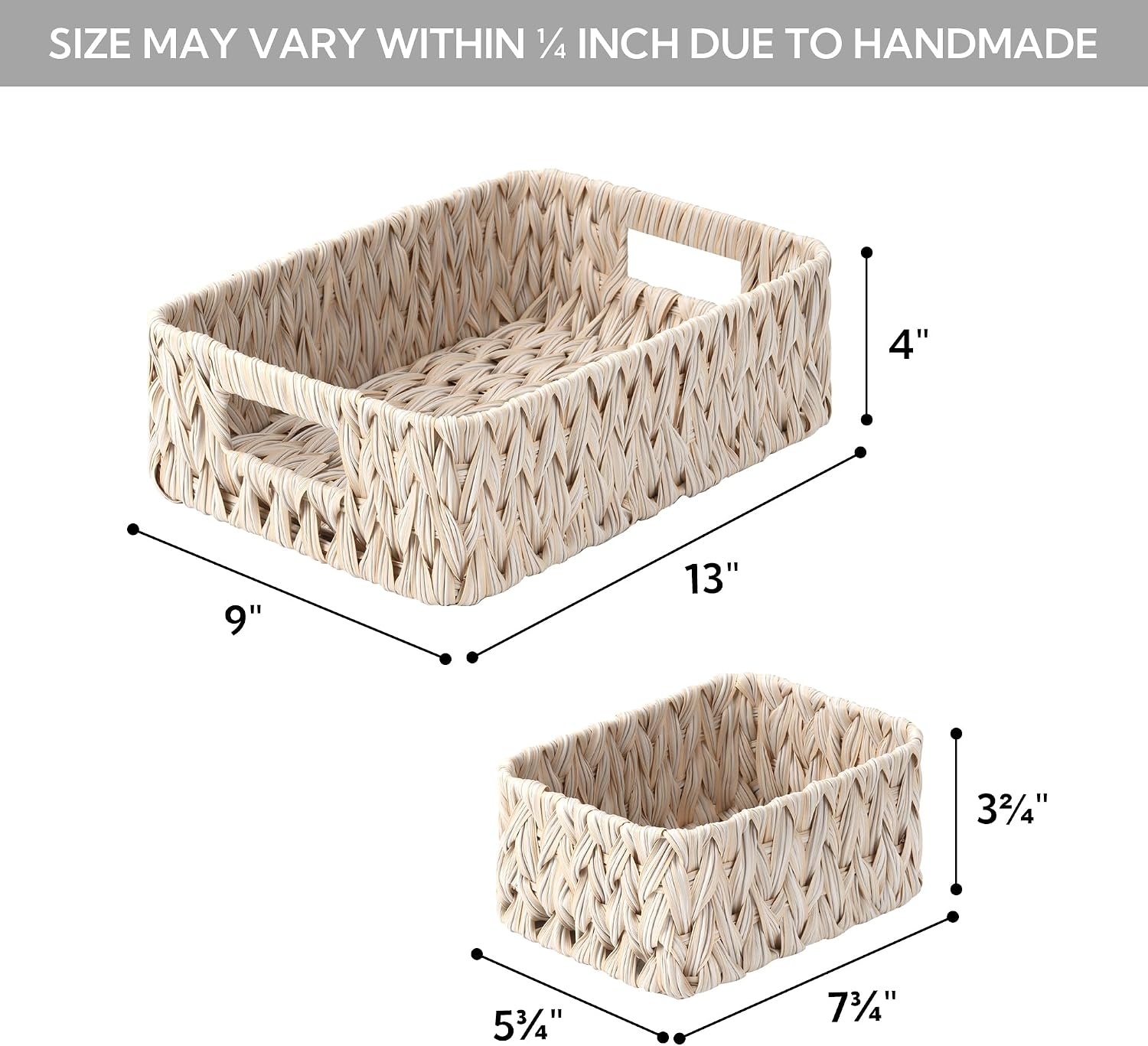 image:imageGRANNY SAYS 3Pack Nesting Wicker Baskets amp 1Pack Oval Wicker Wastebasket With Handles