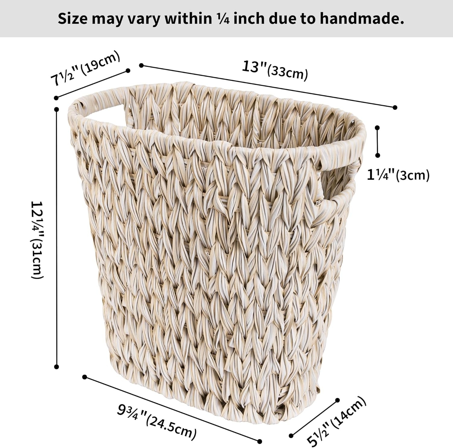image:imageGRANNY SAYS 3Pack Nesting Wicker Baskets amp 1Pack Oval Wicker Wastebasket With Handles