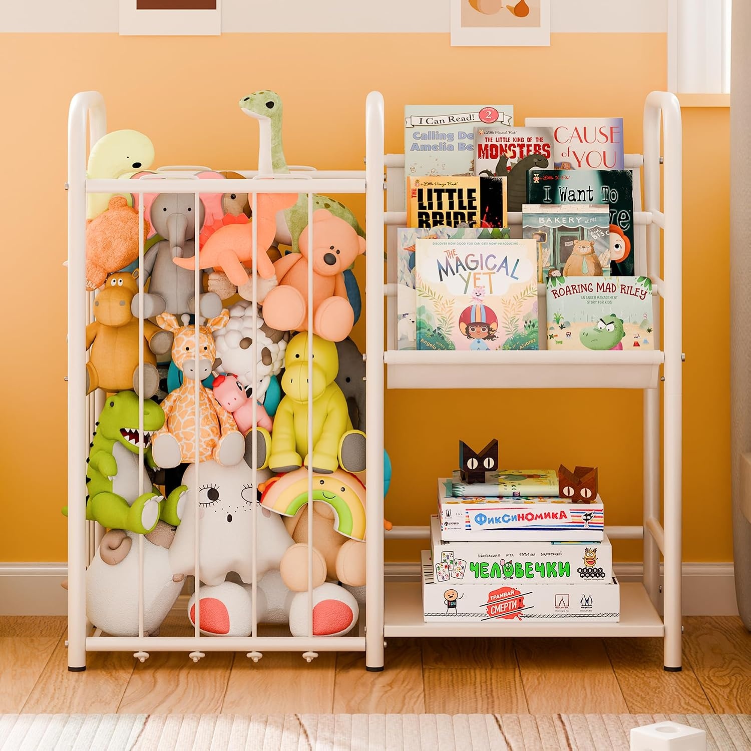 image:imageGRANNY SAYS 3Tier Storage Organizer with Bookshelf Elastic Cord Organizer for Books and Items SpaceSaving Storage Solution for Home Living Room Bedroom