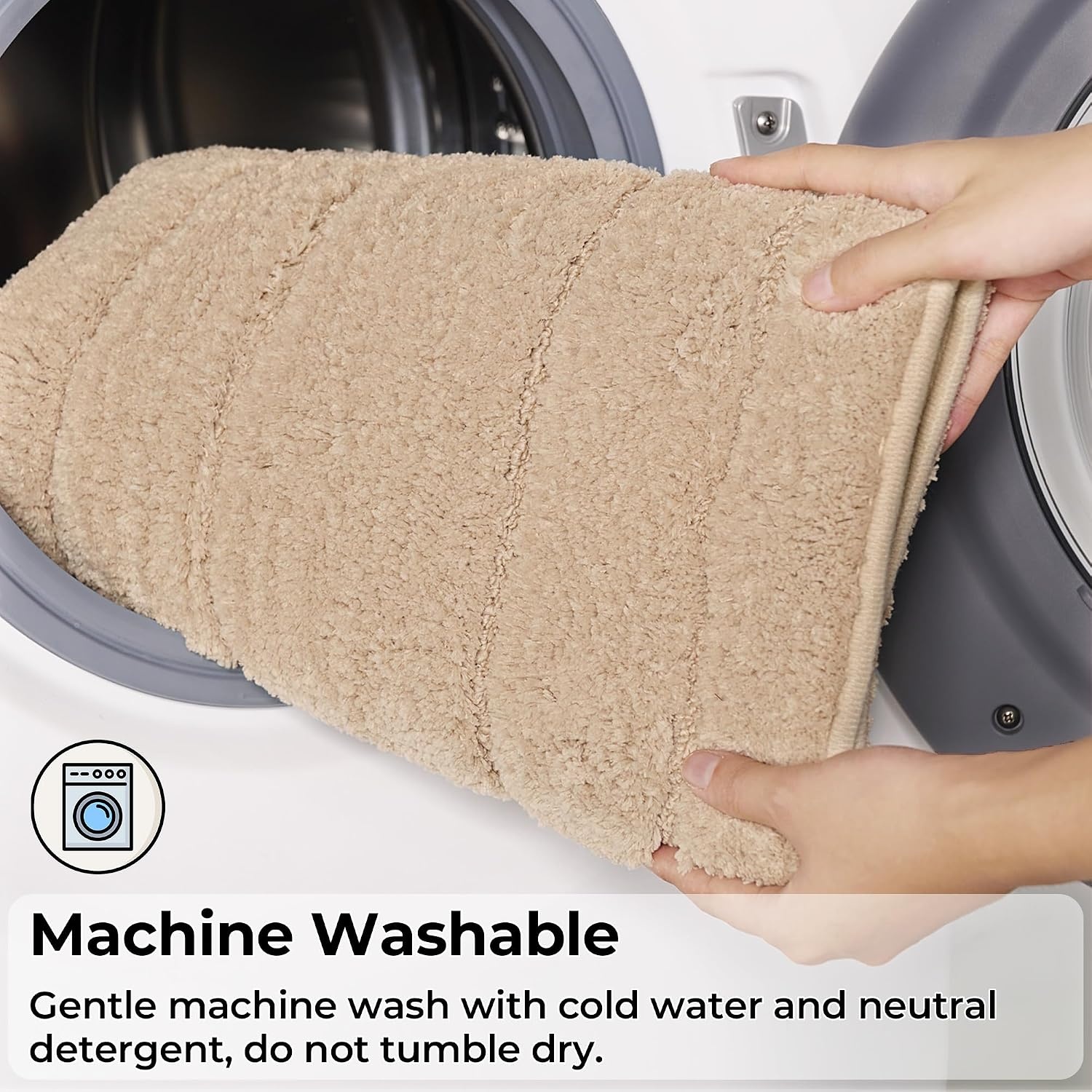 image:imageGRANNY SAYS Bathroom Rugs Sets 2 PieceSoft Bath Mats for Bathroom Bath Rugs Non Slip Washable Absorbent Bath Rug for Tub Shower and Toilet Gray 20 x 32 16 x 24Khaki