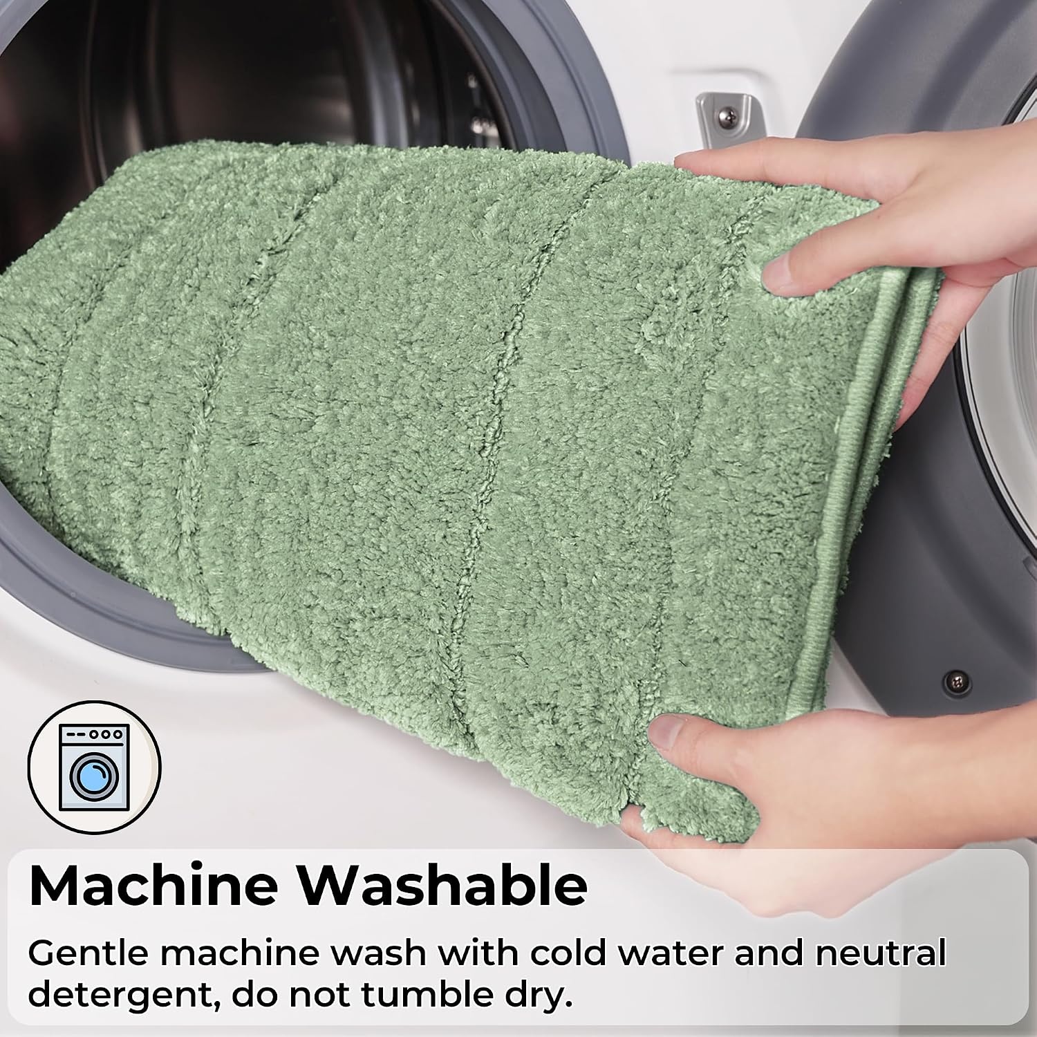 image:imageGRANNY SAYS Bathroom Rugs Sets 2 PieceSoft Bath Mats for Bathroom Bath Rugs Non Slip Washable Absorbent Bath Rug for Tub Shower and Toilet Gray 20 x 32 16 x 24Green