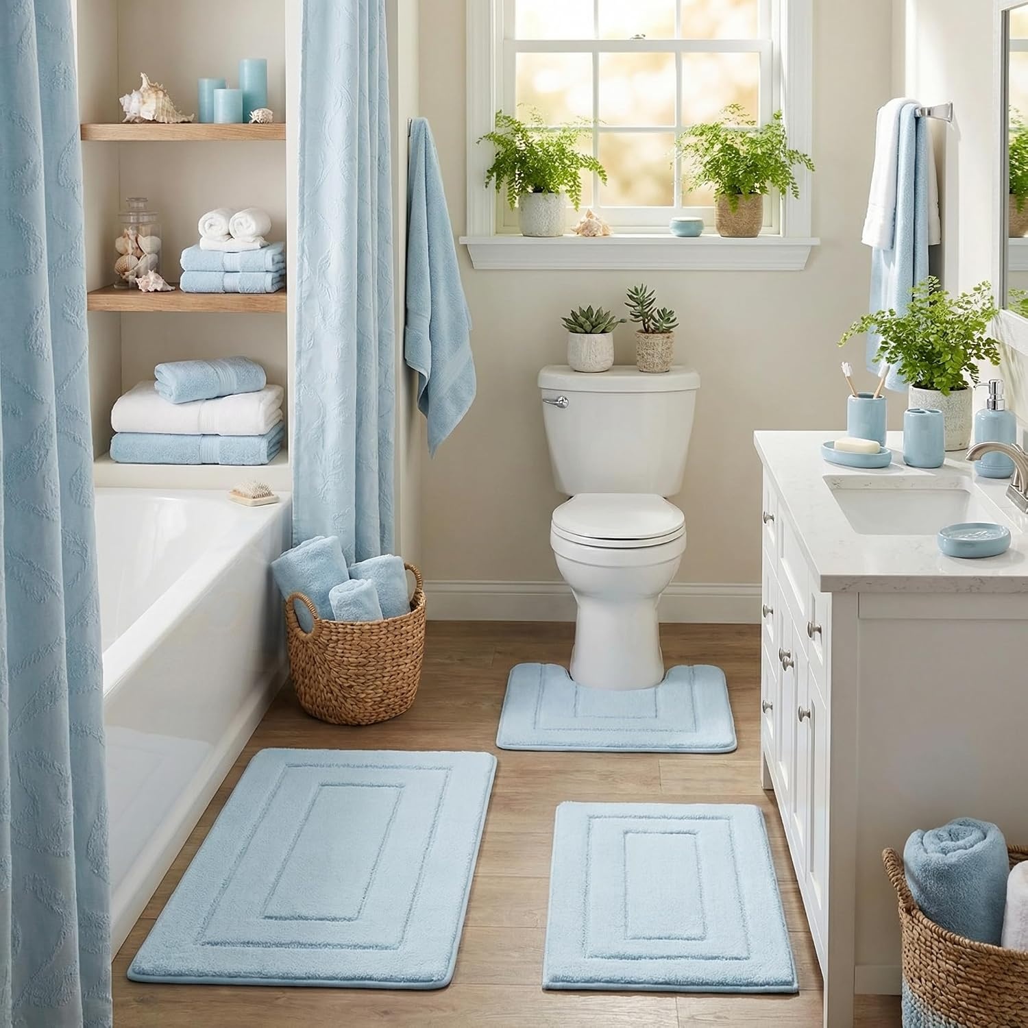 image:imageGRANNY SAYS Bathroom Rugs Sets 2 PieceSoft Bath Mats for Bathroom Bath Rugs Non Slip Washable Absorbent Bath Rug for Tub Shower and Toilet Gray 20 x 32 16 x 24Ivory