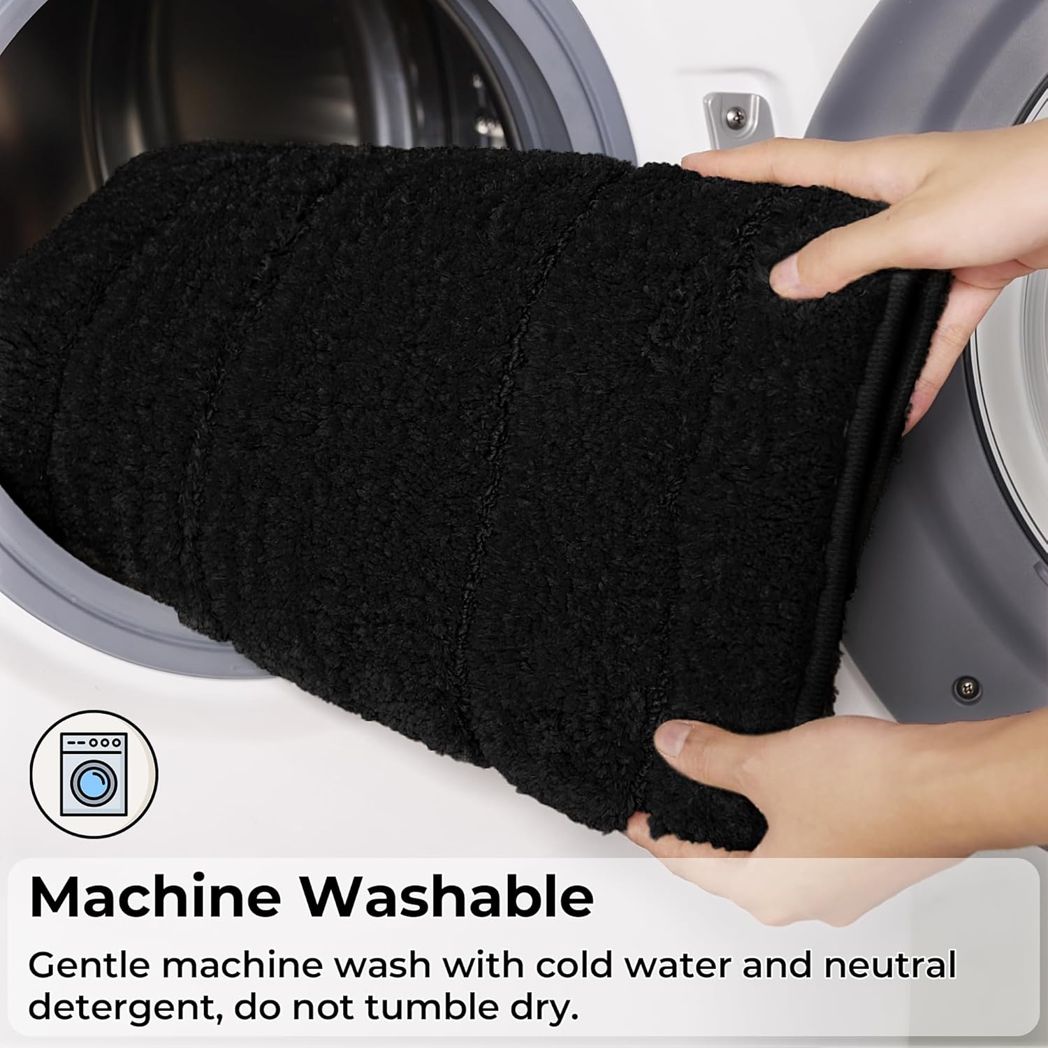 image:imageGRANNY SAYS Bathroom Rugs Sets 2 PieceSoft Bath Mats for Bathroom Bath Rugs Non Slip Washable Absorbent Bath Rug for Tub Shower and Toilet Gray 20 x 32 16 x 24Black