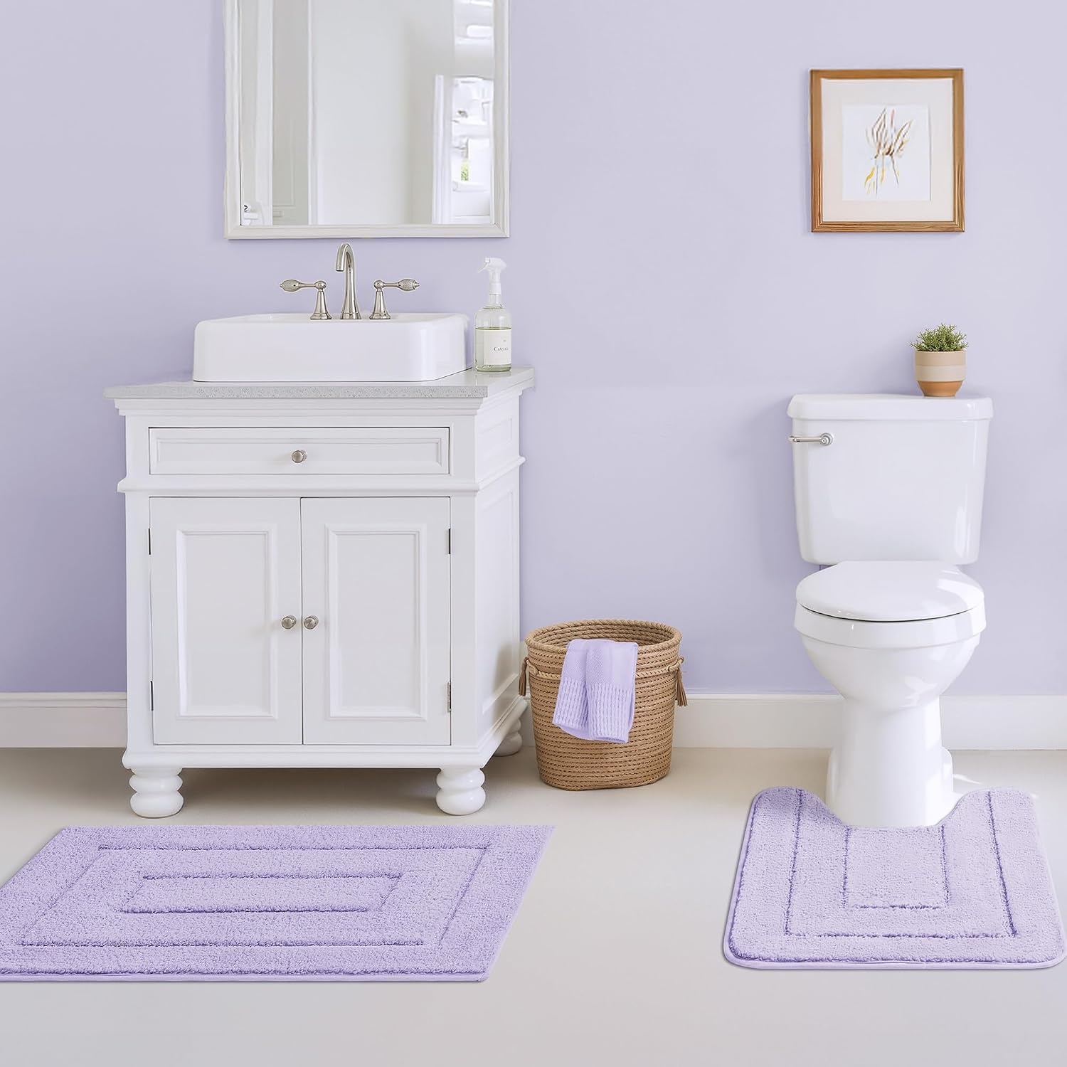 image:imageGRANNY SAYS Bathroom Rugs Sets 2 PieceSoft Bath Mats for Bathroom Bath Rugs Non Slip Washable Absorbent Bath Rug for Tub Shower and Toilet Gray 20 x 32 16 x 24Lilac