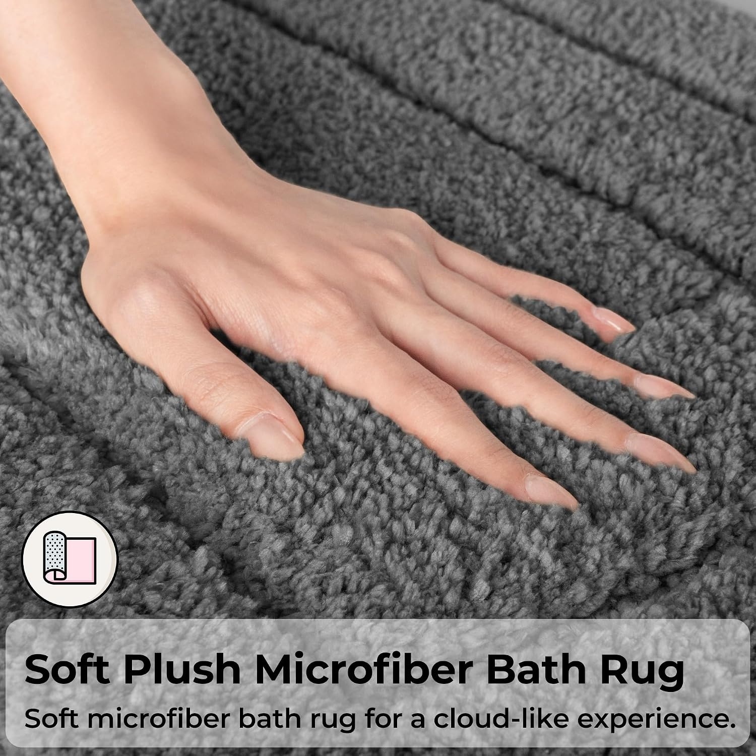 image:imageGRANNY SAYS Bathroom Rugs Sets 2 PieceSoft Bath Mats for Bathroom Bath Rugs Non Slip Washable Absorbent Bath Rug for Tub Shower and Toilet Gray 20 x 32 16 x 24Deep Grey