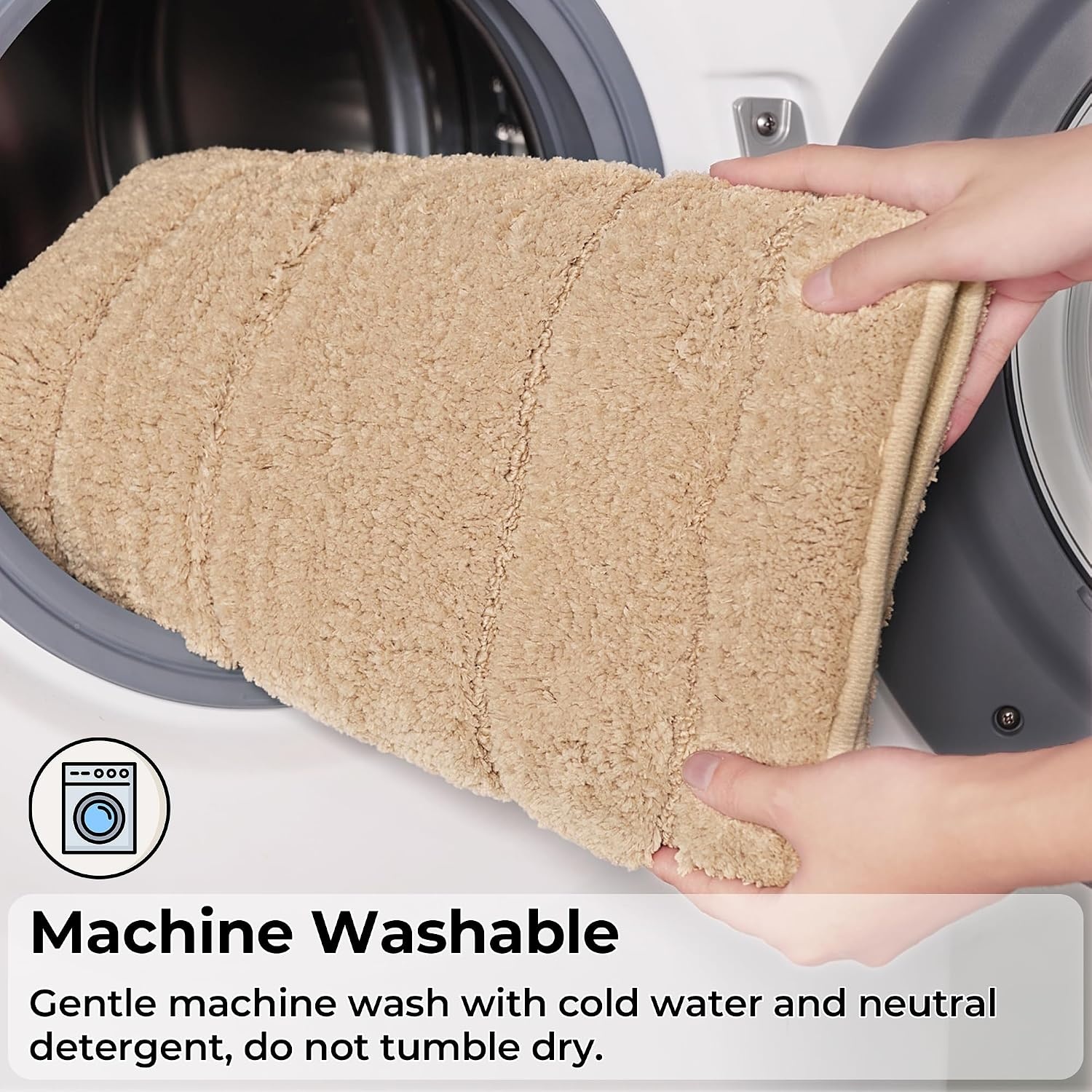 image:imageGRANNY SAYS Bathroom Rugs Sets 2 PieceSoft Bath Mats for Bathroom Bath Rugs Non Slip Washable Absorbent Bath Rug for Tub Shower and Toilet Gray 20 x 32 16 x 24Khaki