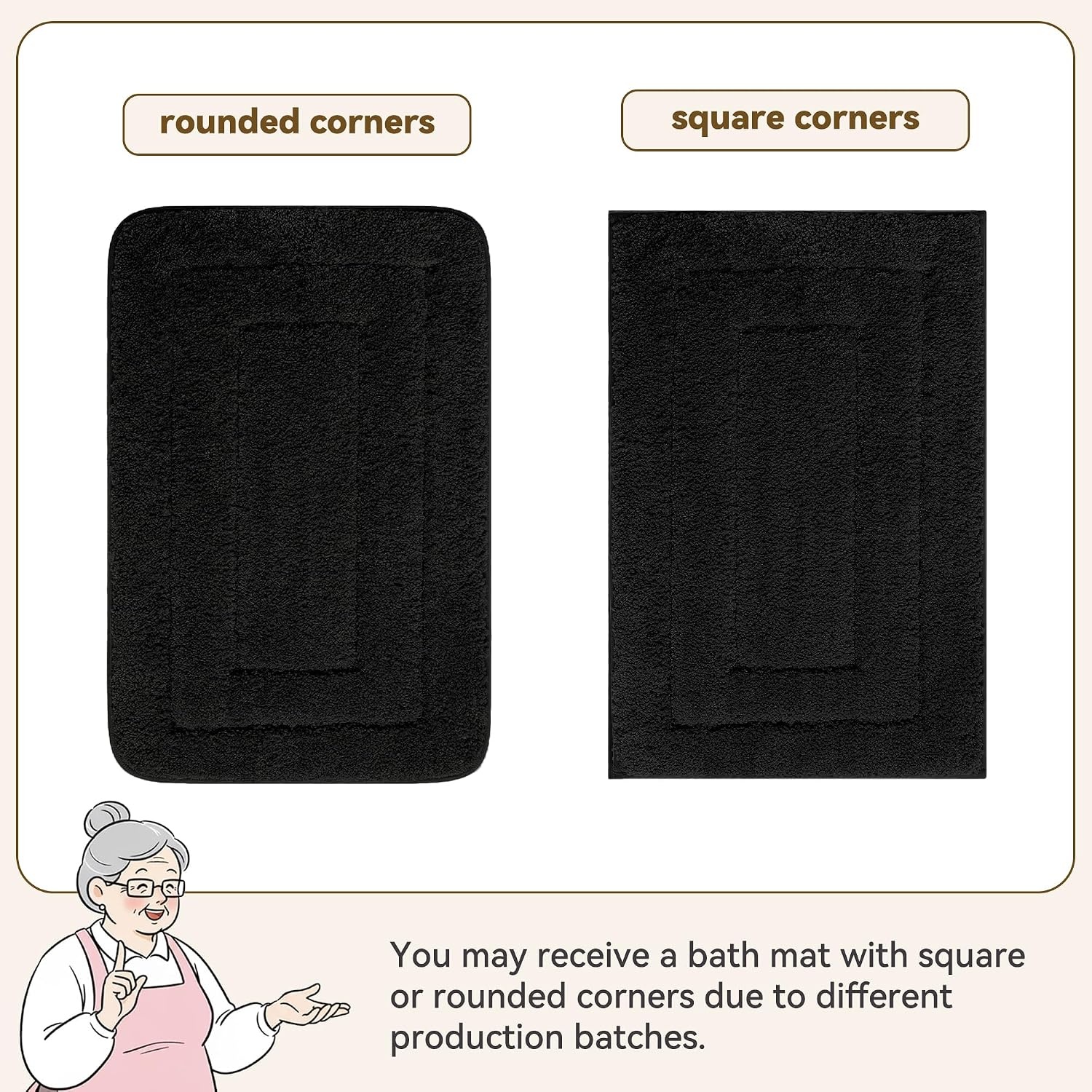image:imageGRANNY SAYS Bathroom Rugs Sets 2 PieceSoft Bath Mats for Bathroom Bath Rugs Non Slip Washable Absorbent Bath Rug for Tub Shower and Toilet Gray 20 x 32 16 x 24Black
