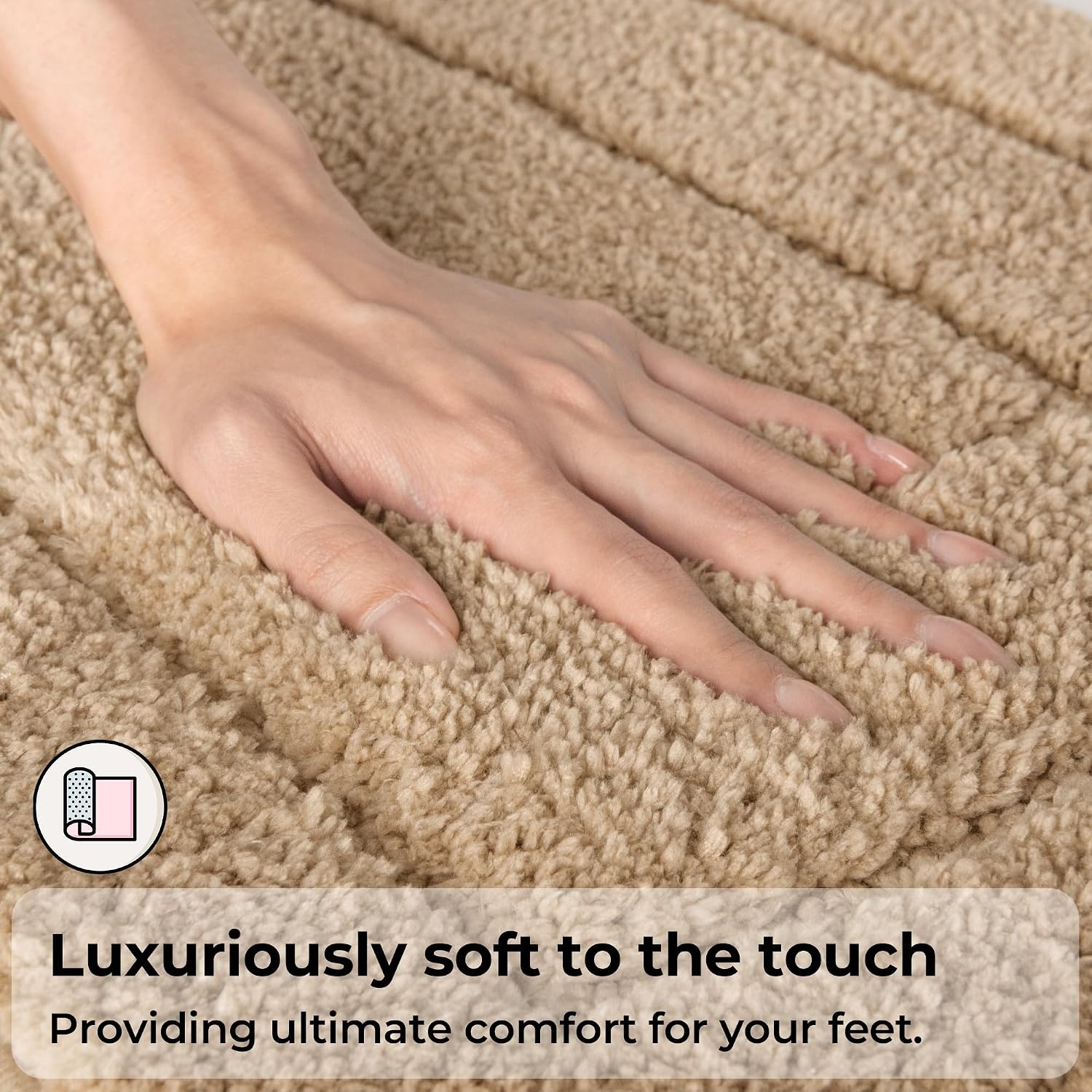 image:imageGRANNY SAYS Bathroom Rugs Sets 2 PieceSoft Bath Mats for Bathroom Bath Rugs Non Slip Washable Absorbent Bath Rug for Tub Shower and Toilet Gray 20 x 32 16 x 24Khaki