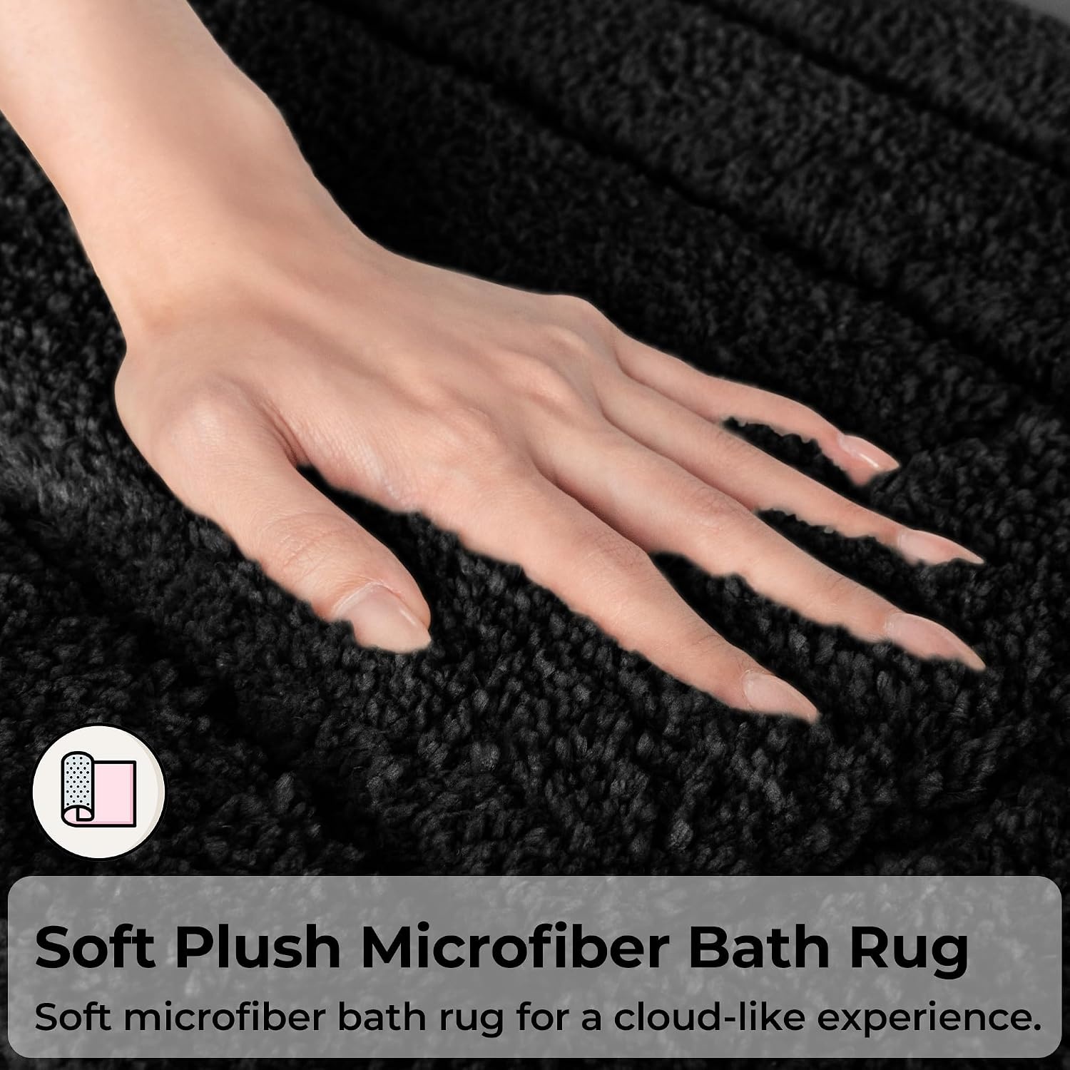 image:imageGRANNY SAYS Bathroom Rugs Sets 2 PieceSoft Bath Mats for Bathroom Bath Rugs Non Slip Washable Absorbent Bath Rug for Tub Shower and Toilet Gray 20 x 32 16 x 24Black