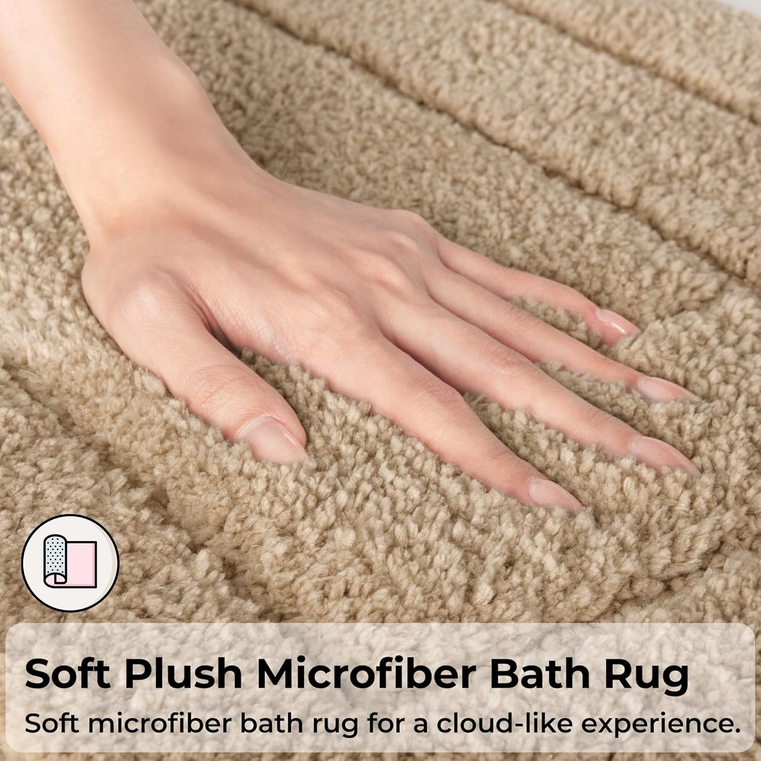 image:imageGRANNY SAYS Bathroom Rugs Sets 2 PieceSoft Bath Mats for Bathroom Bath Rugs Non Slip Washable Absorbent Bath Rug for Tub Shower and Toilet Gray 20 x 32 16 x 24Khaki
