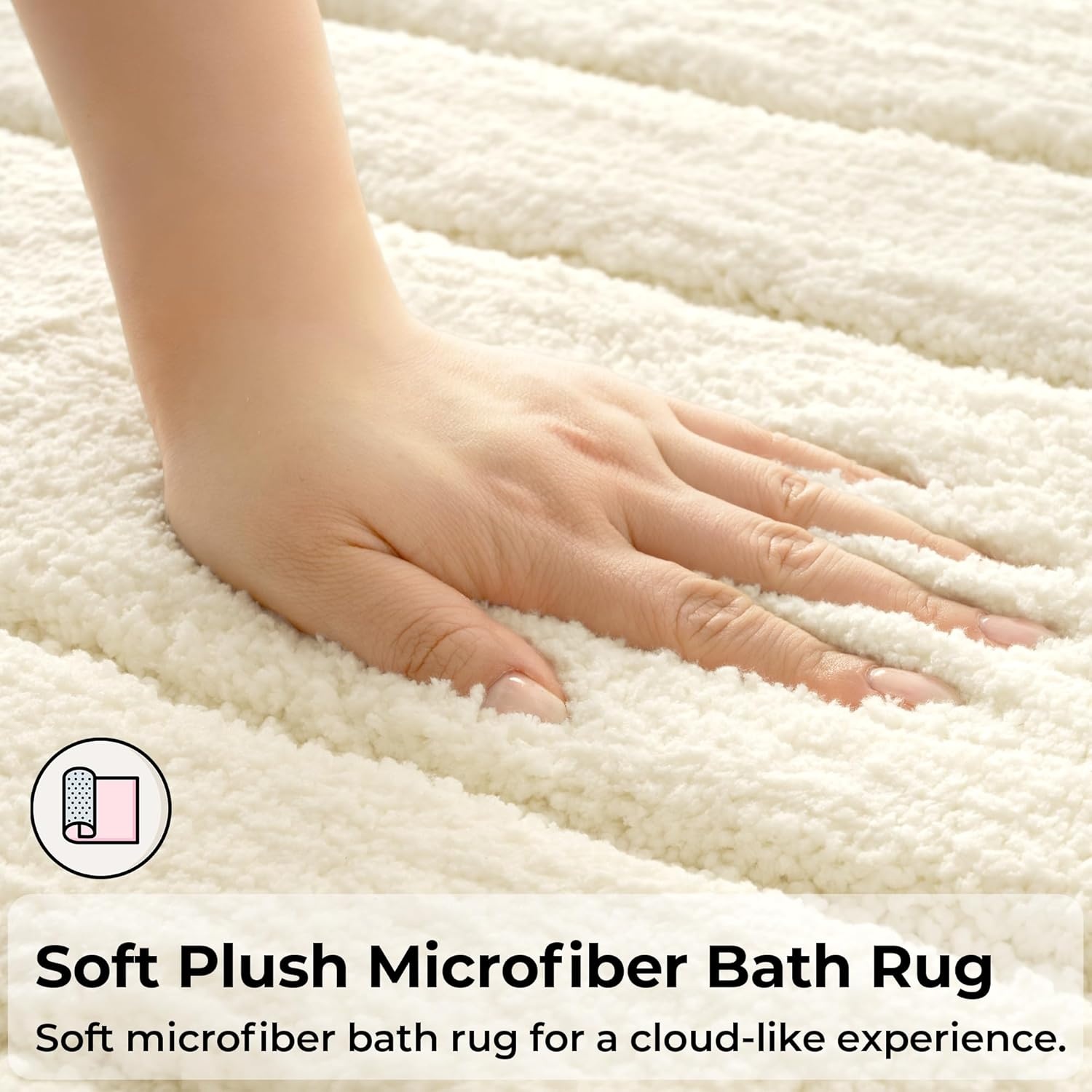 image:imageGRANNY SAYS Bathroom Rugs Sets 2 PieceSoft Bath Mats for Bathroom Bath Rugs Non Slip Washable Absorbent Bath Rug for Tub Shower and Toilet Gray 20 x 32 16 x 24Cream