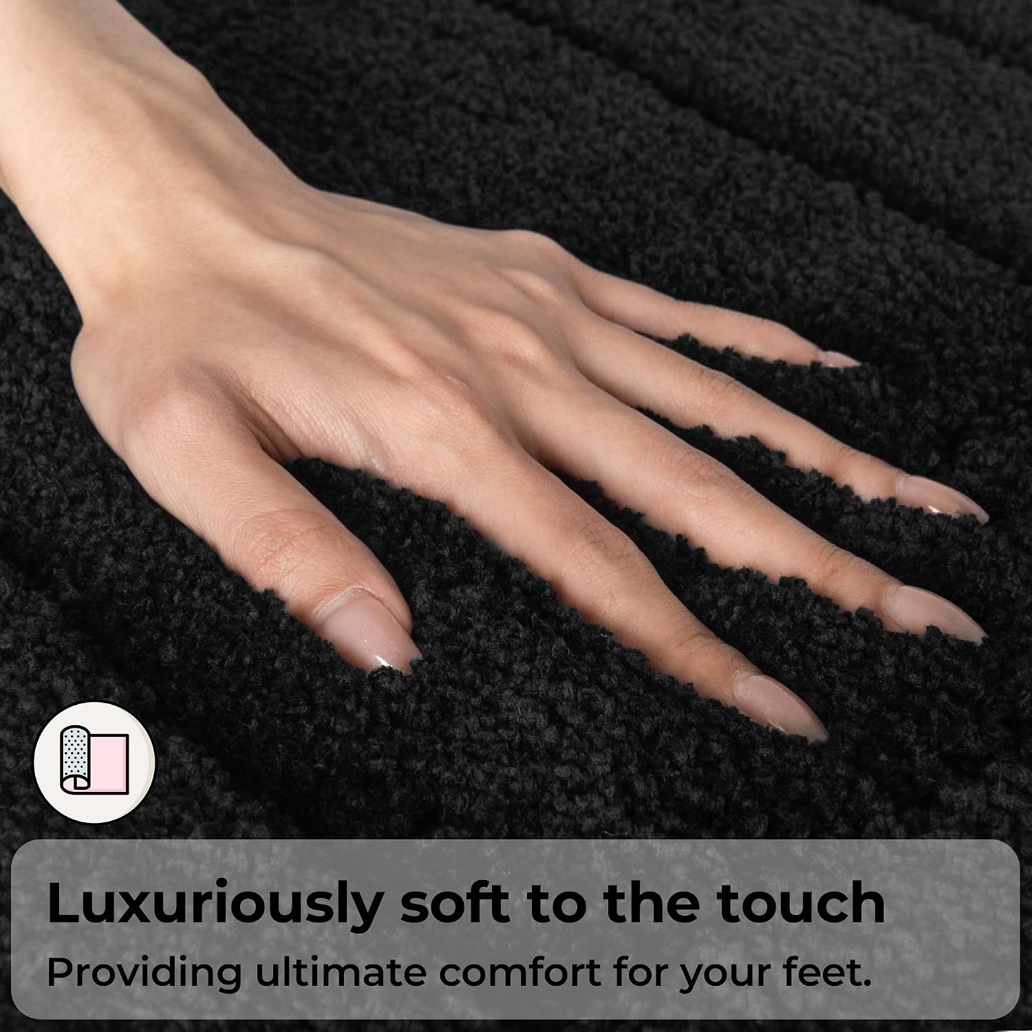 image:imageGRANNY SAYS Bathroom Rugs Sets 2 PieceSoft Bath Mats for Bathroom Bath Rugs Non Slip Washable Absorbent Bath Rug for Tub Shower and Toilet Gray 20 x 32 16 x 24Black