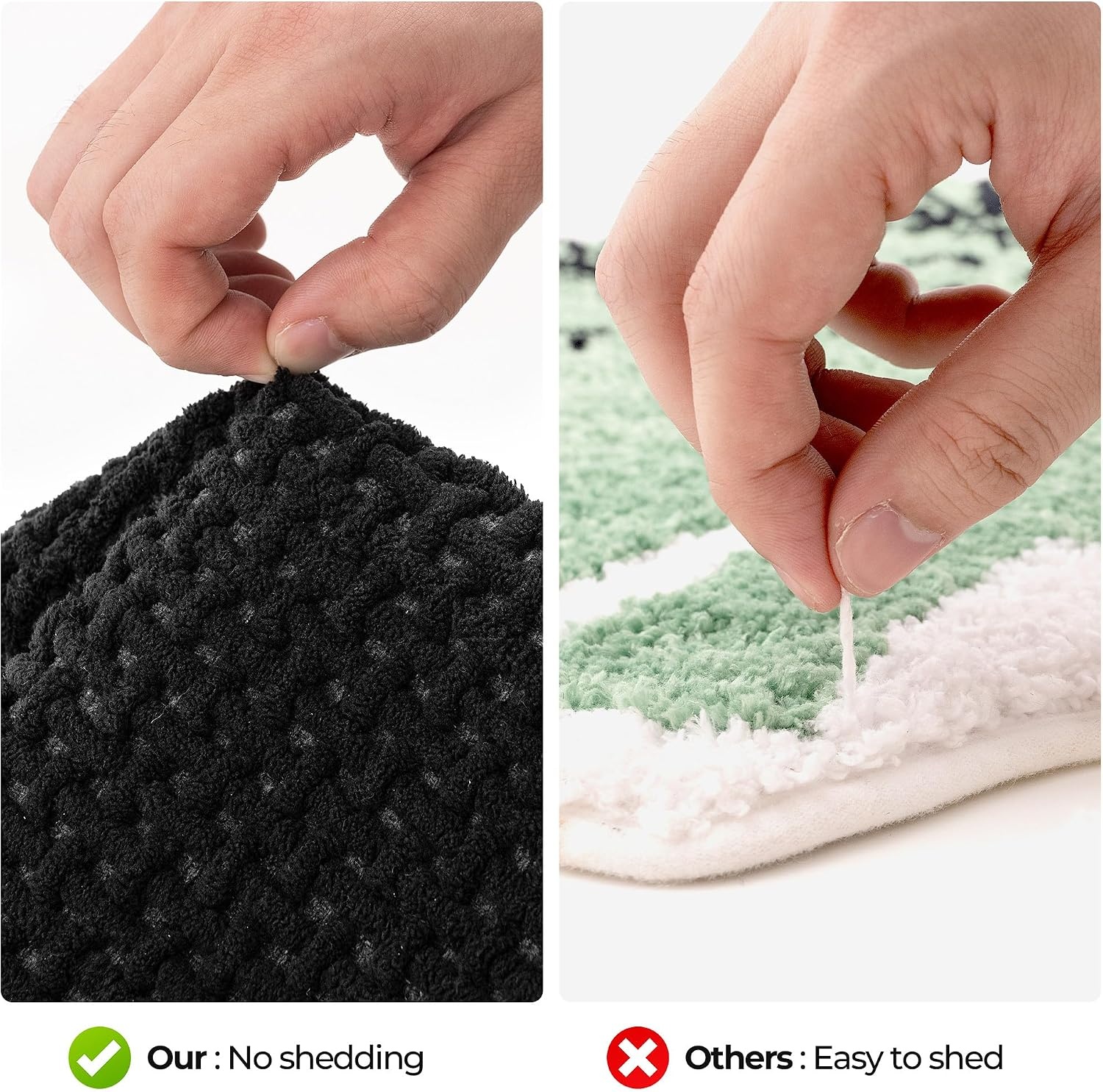 image:imageGRANNY SAYS Beige Bathroom Rugs Absorbent Bath Mats for Bathroom 24 x 16 Soft Chenille Bathroom Mat Small Bath Rugs Non Slip Washable Quick Dry Thin Rug for Tub and ShowerBlack