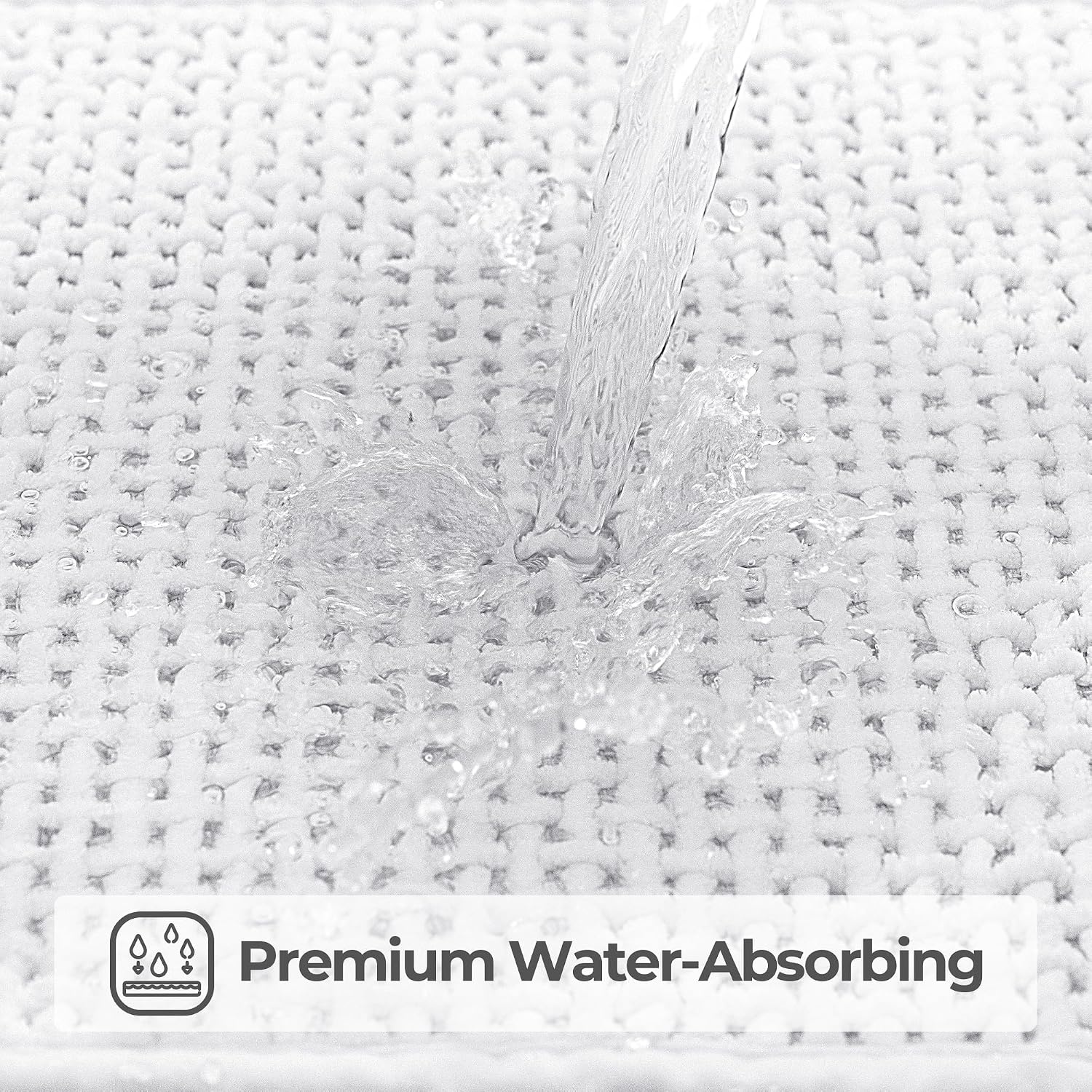 image:imageGRANNY SAYS Beige Bathroom Rugs Absorbent Bath Mats for Bathroom 24 x 16 Soft Chenille Bathroom Mat Small Bath Rugs Non Slip Washable Quick Dry Thin Rug for Tub and ShowerWhite
