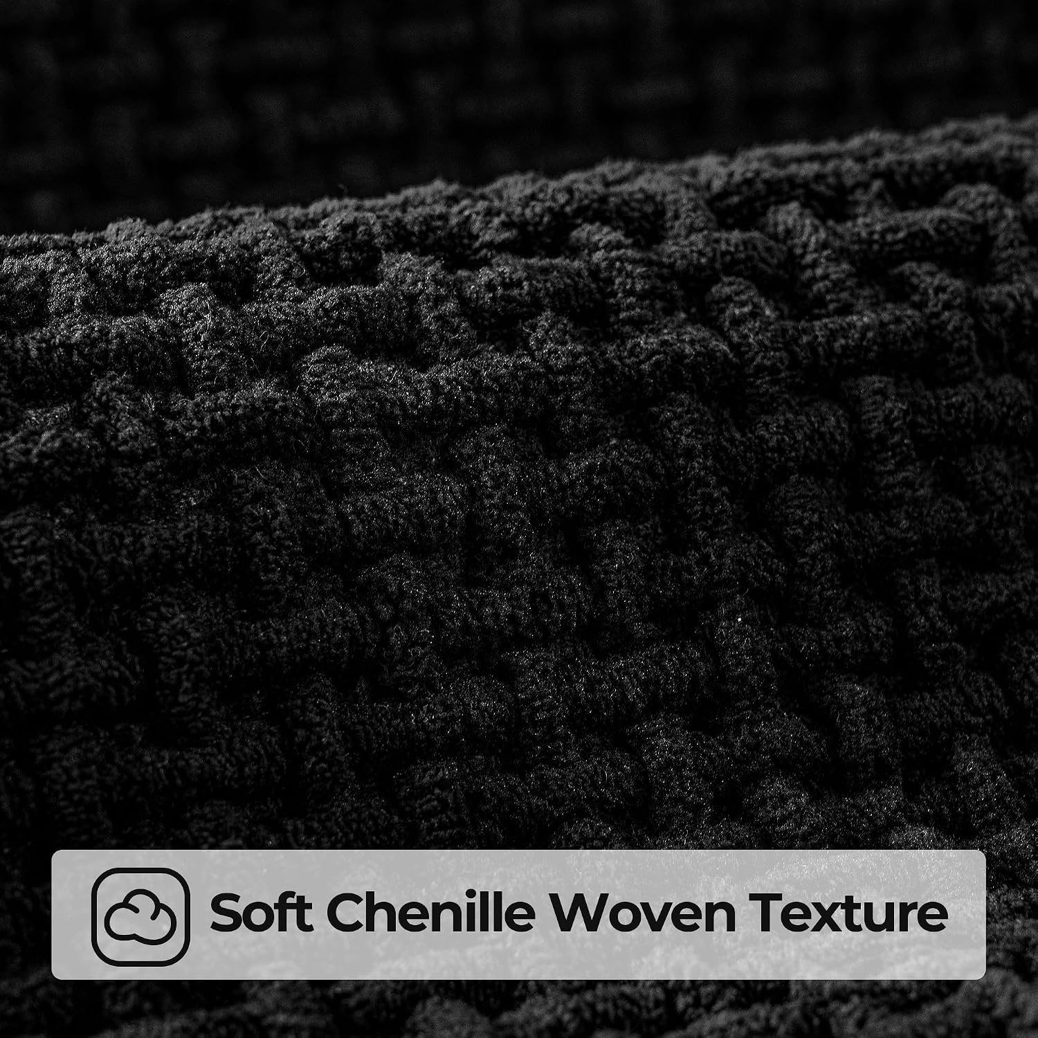 image:imageGRANNY SAYS Beige Bathroom Rugs Absorbent Bath Mats for Bathroom 24 x 16 Soft Chenille Bathroom Mat Small Bath Rugs Non Slip Washable Quick Dry Thin Rug for Tub and ShowerBlack