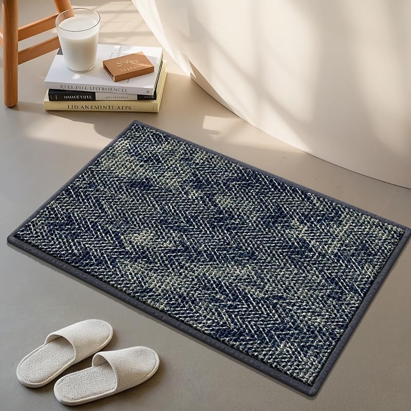 image:imageGRANNY SAYS Beige Bathroom Rugs Absorbent Bath Mats for Bathroom 24 x 16 Soft Chenille Bathroom Mat Small Bath Rugs Non Slip Washable Quick Dry Thin Rug for Tub and ShowerDeep Greydiagonal