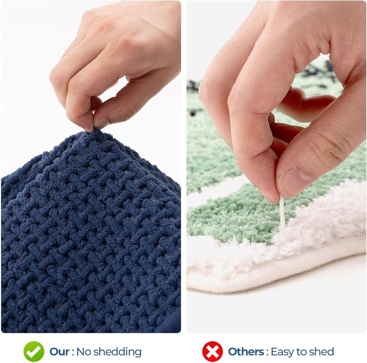 image:imageGRANNY SAYS Beige Bathroom Rugs Absorbent Bath Mats for Bathroom 24 x 16 Soft Chenille Bathroom Mat Small Bath Rugs Non Slip Washable Quick Dry Thin Rug for Tub and ShowerBlue