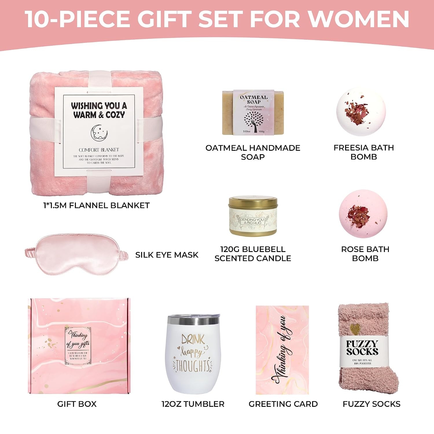 image:imageGRANNY SAYS Birthday Gift for Mom Spa Gifts Set Self Care Gifts with Luxury Flannel Blanket Gift Baskets for Women Get Well Gifts After Surgery for Mother Friends Wife Sister