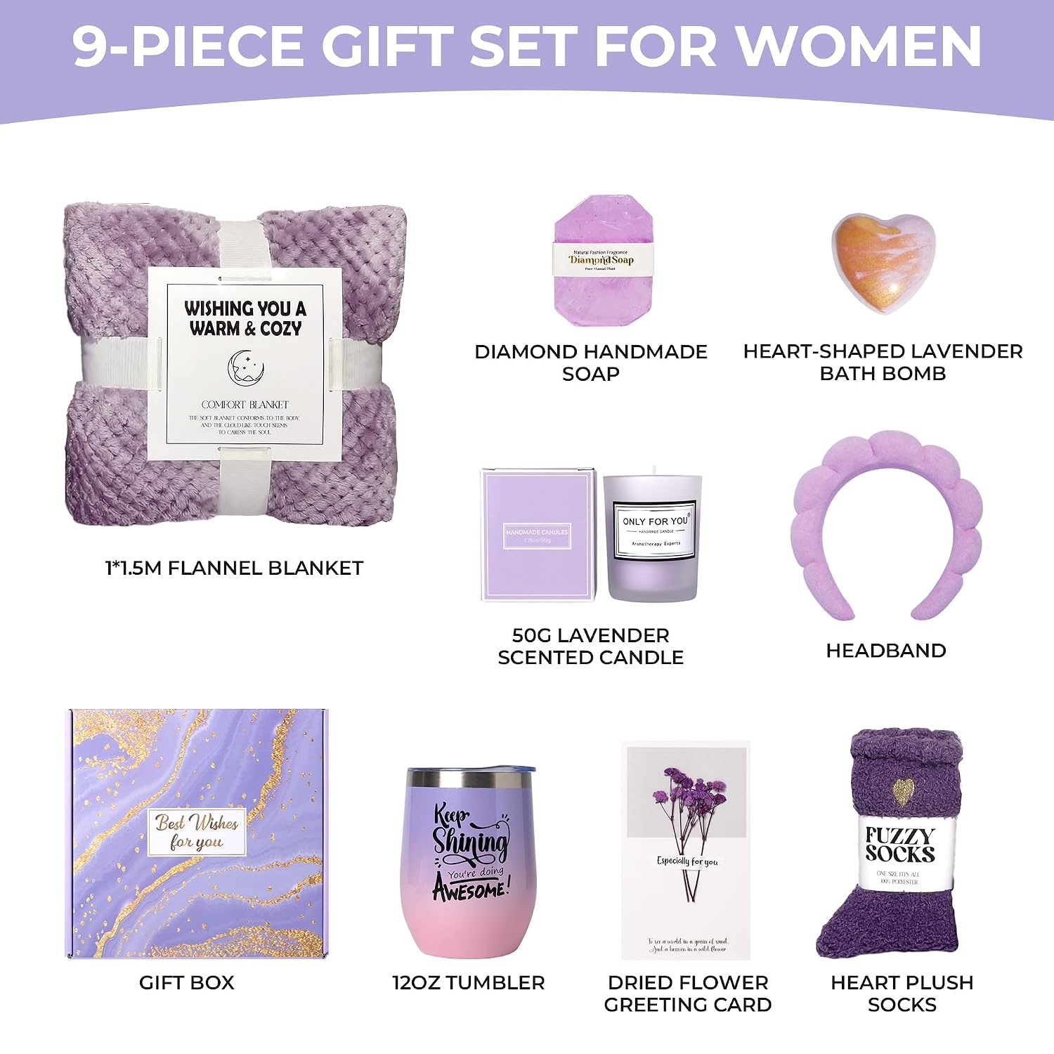 image:imageGRANNY SAYS Birthday Gifts for Mom Spa Gifts for Women Get Well Soon Gift Baskets Self Care Gifts for Women Care Package with Flannel Blanket for Mom Friendship Wife Sister
