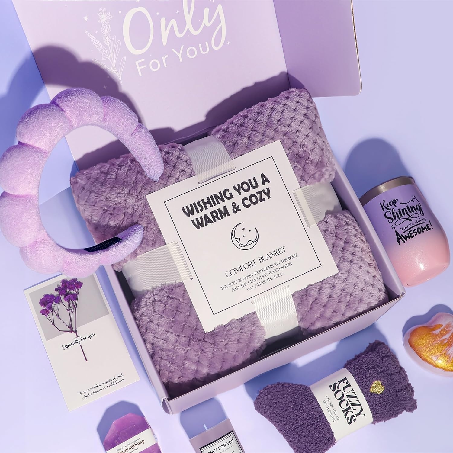 image:imageGRANNY SAYS Birthday Gifts for Mom Spa Gifts for Women Get Well Soon Gift Baskets Self Care Gifts for Women Care Package with Flannel Blanket for Mom Friendship Wife Sister
