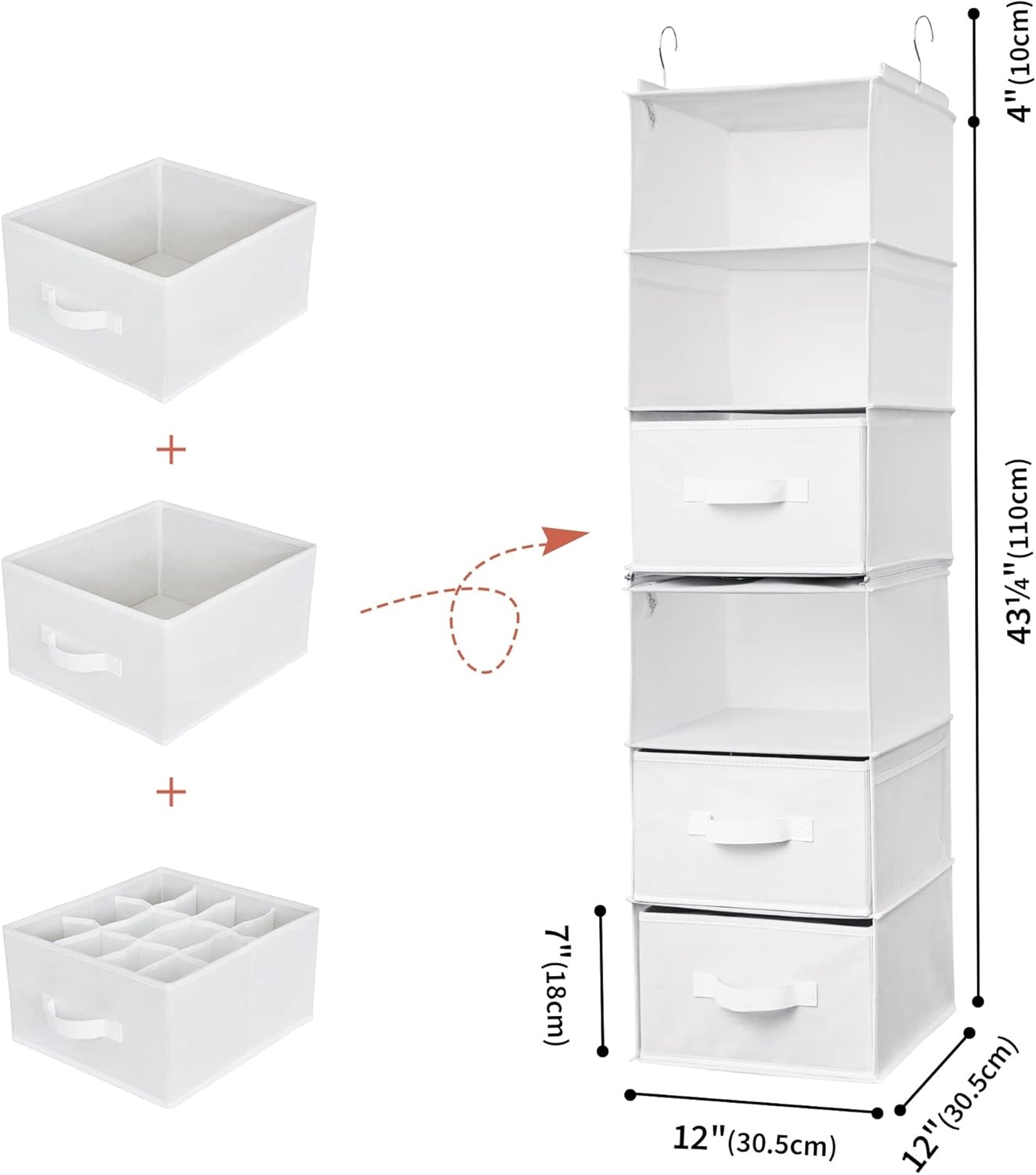 image:imageGRANNY SAYS Bundle of 1Pack Hanging Storage Organizer amp 3Pack Storage Clothes Bins