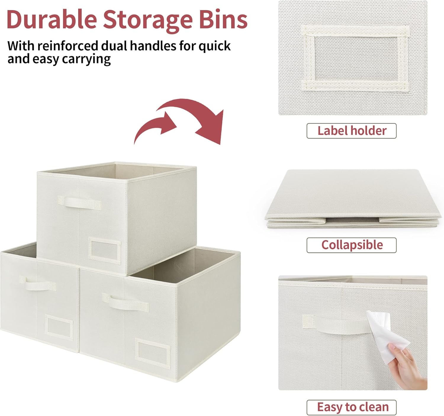 image:imageGRANNY SAYS Bundle of 1Pack Hanging Storage Organizer amp 3Pack Storage Clothes Bins