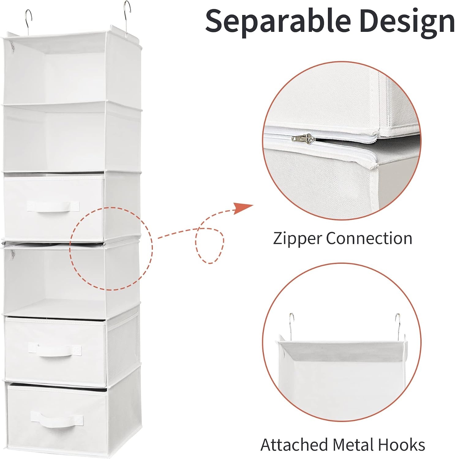image:imageGRANNY SAYS Bundle of 1Pack Hanging Storage Organizer amp 3Pack Storage Clothes Bins