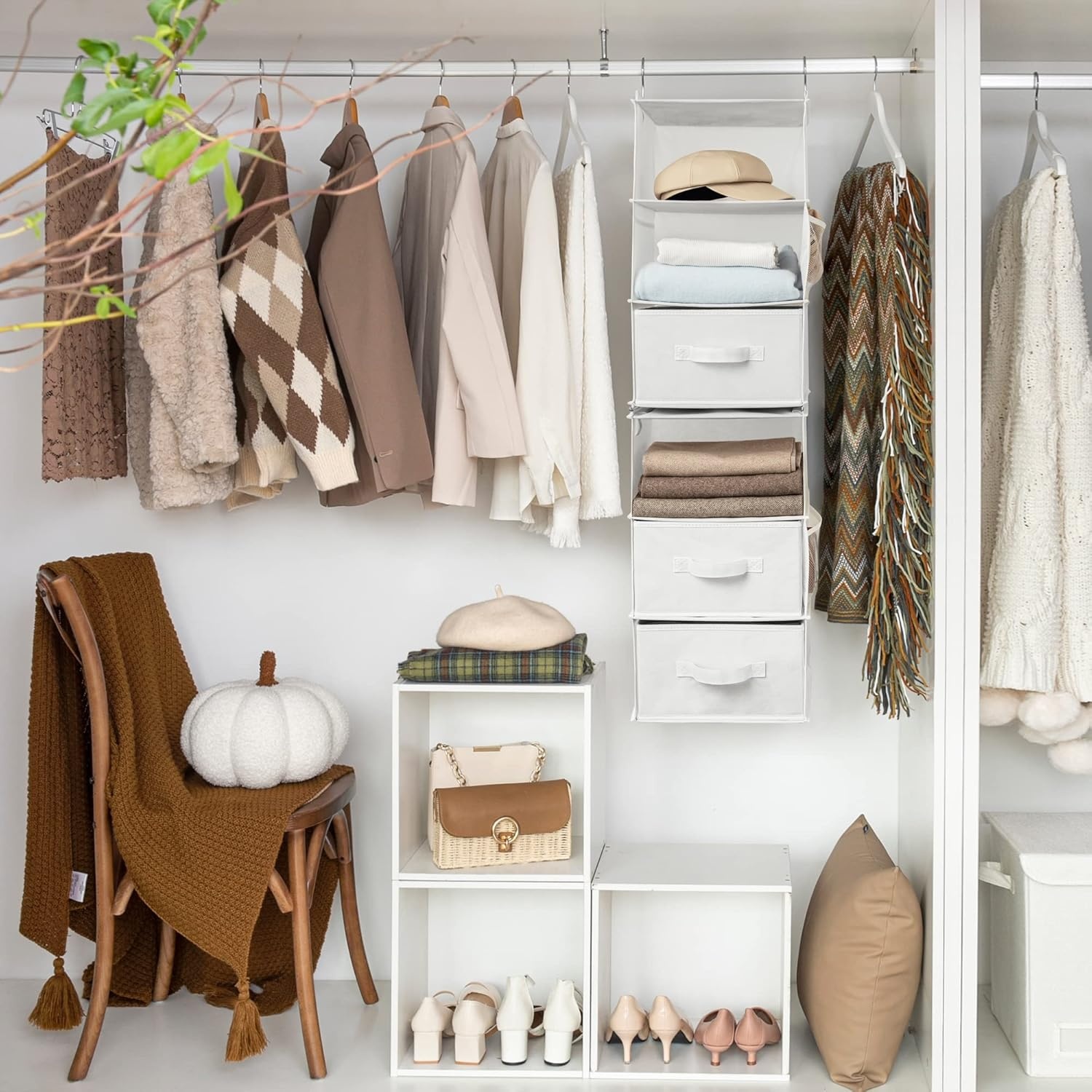 image:imageGRANNY SAYS Bundle of 1Pack Hanging Storage Organizer amp 3Pack Storage Clothes Bins
